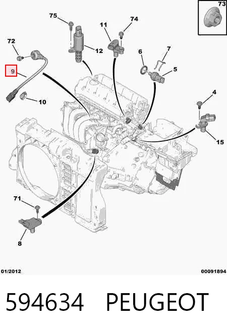 594634 Peugeot/Citroen Датчик самовоспламенения