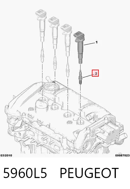 5960L5 Peugeot/Citroen Свечи зажигания