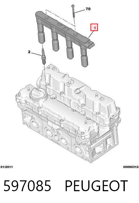 597085 Peugeot/Citroen Катушка зажигания