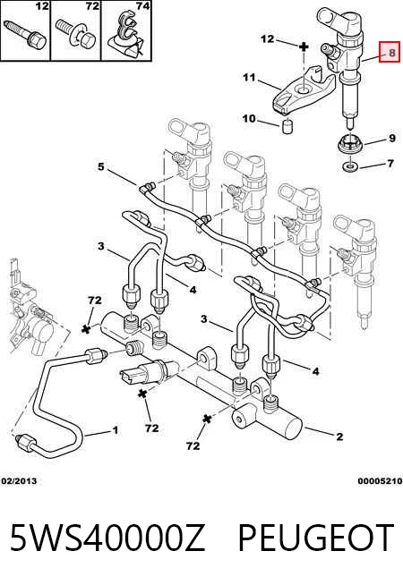 5WS40000Z Peugeot/Citroen Топливные форсунки
