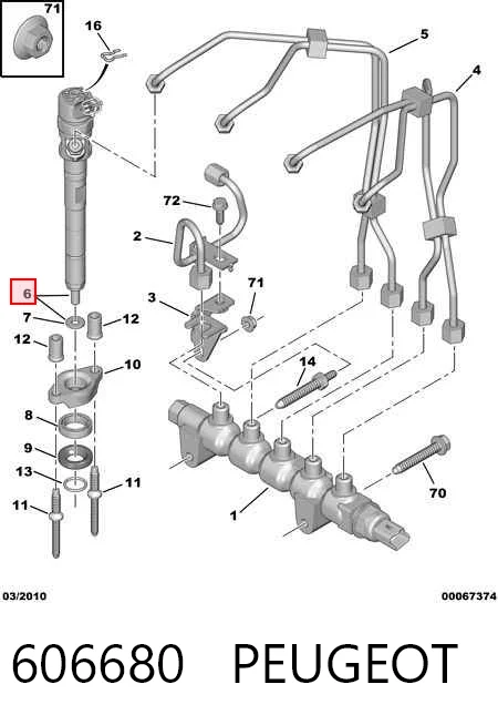 606680 Peugeot/Citroen Топливные форсунки