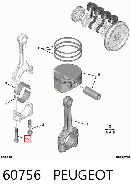 60756 Peugeot/Citroen Болты для крепления шатунов