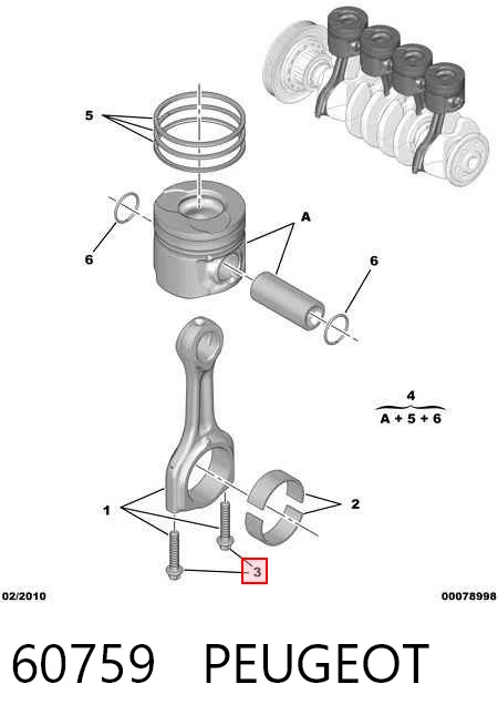 60759 Peugeot/Citroen Болты для крепления шатунов