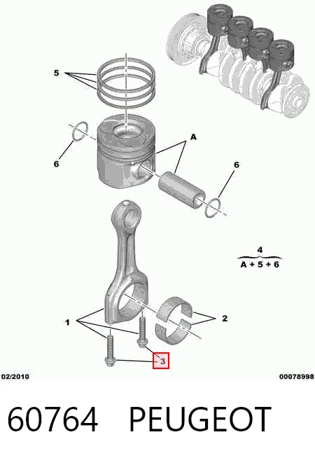 60764 Peugeot/Citroen Болты для крепления шатунов