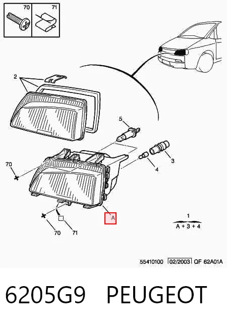 Правая блок фара Citroen Evasion минивэн (22, U6) (1994 - 2002) цена, от 62.10 USD