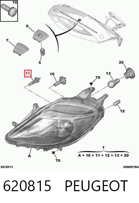 Фара левая Citroen C8 минивэн (EA, EB) (2002 - 2008) цена, от 28.25 USD