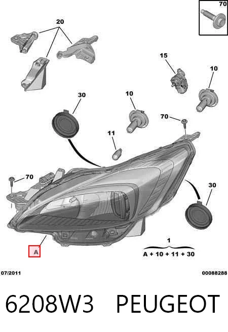 Купить Левая фара Пежо 508 I 8D