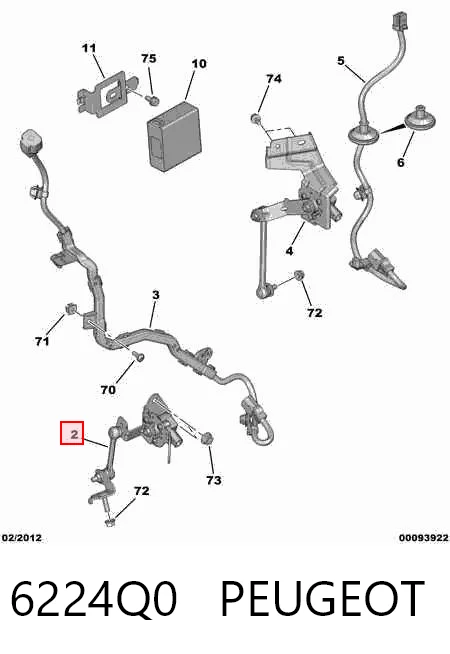 6224Q0 Peugeot/Citroen Датчик уровня кузова, передний