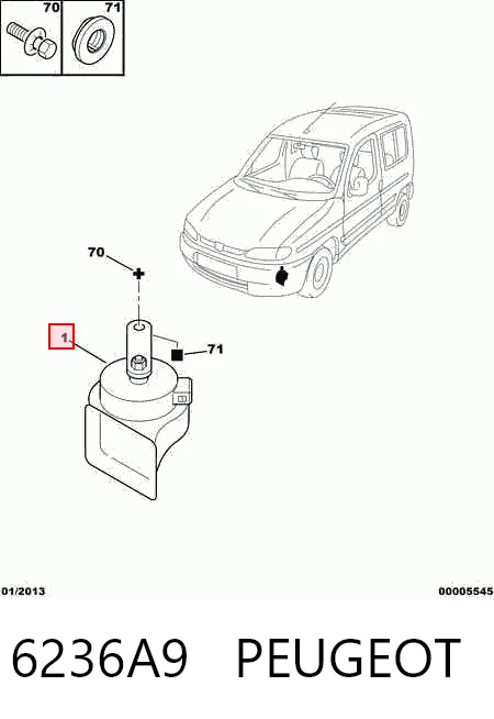 Клаксон на Citroen Berlingo  M