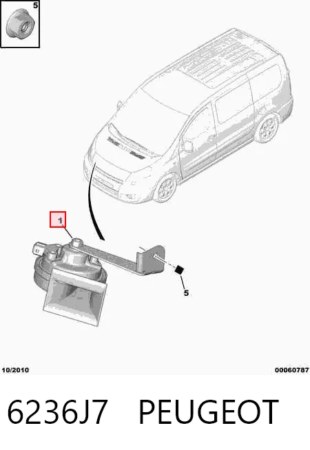 Клаксон на Citroen Jumpy II 