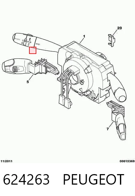 624263 Peugeot/Citroen Переключатель подрулевой в сборе