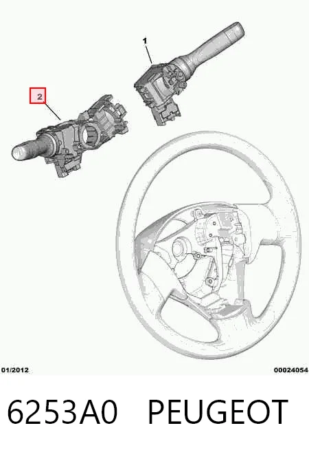 6253A0 Peugeot/Citroen Левый подрулевой переключатель