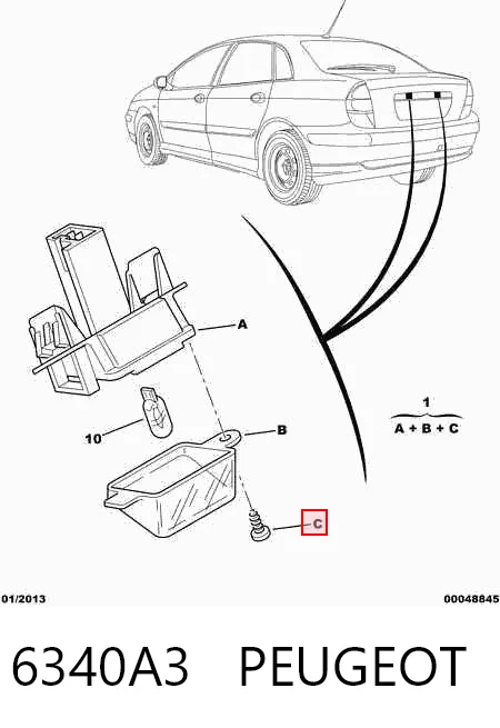 6340A3 Peugeot/Citroen Фонарь освещения номера