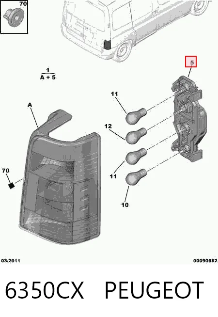Задняя левая фара Citroen Berlingo автобус (MF) (1996 - 2008) цена, от 38.01 USD