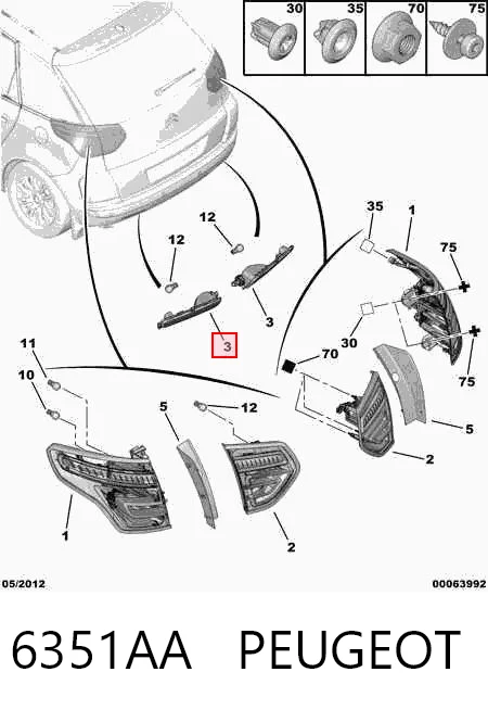 Фонарь противотуманный задний правый 233198H Polcar