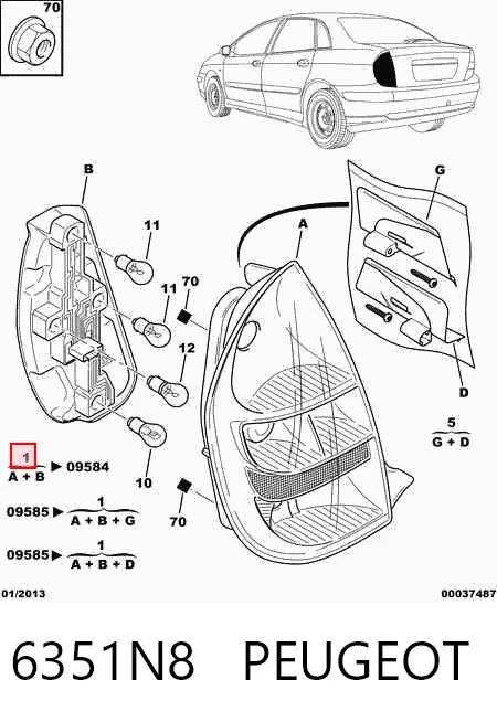 Фонарь задний правый Citroen C5 I хэтчбек (DC) (2001 - 2004) цена, от 45.33 USD