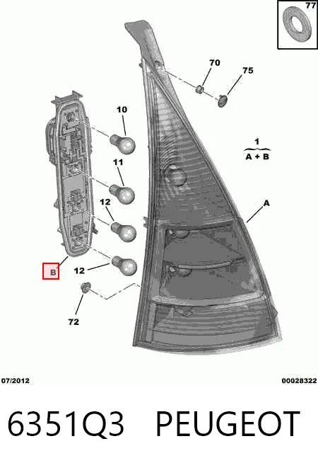 Фонарь задний правый Citroen C3 I хэтчбек (FC) (2002 - 2009) цена, от 30.30 USD