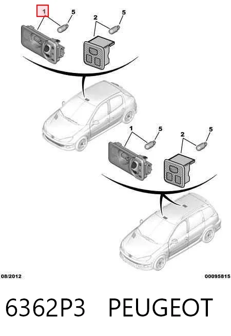 6362P3 Peugeot/Citroen Лампочка освещения салона