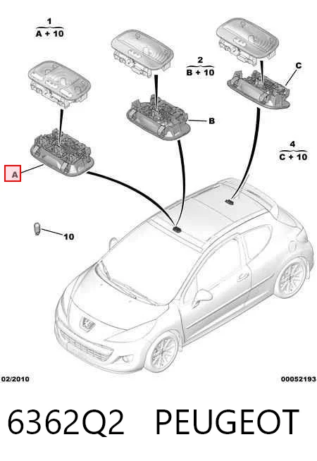 6362Q2 Peugeot/Citroen Лампочка освещения салона