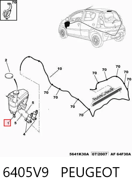 Бачок омывателя стекла на Citroen C1 I PM, PN