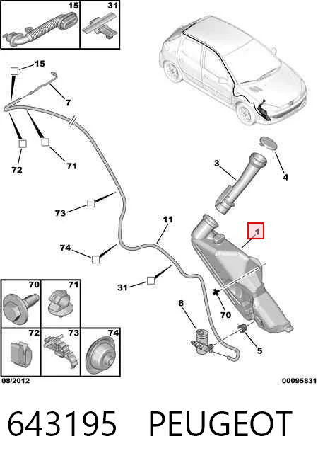 643195 Peugeot/Citroen Бачок омывателя стекла