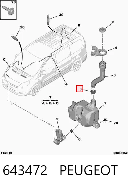 643472 Peugeot/Citroen Втулка уплотнительная горловины бачка омывателя