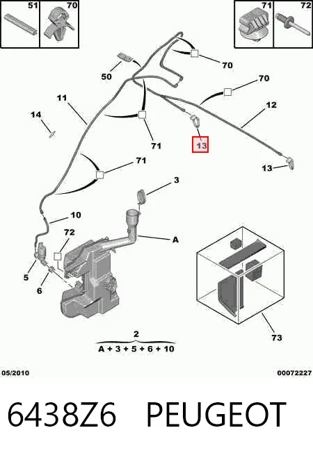 Веерная форсунка омывателя на Citroen C5  III  RW