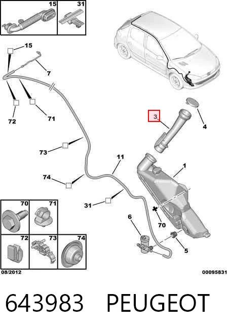 643983 Peugeot/Citroen Горловина бачка омывателя