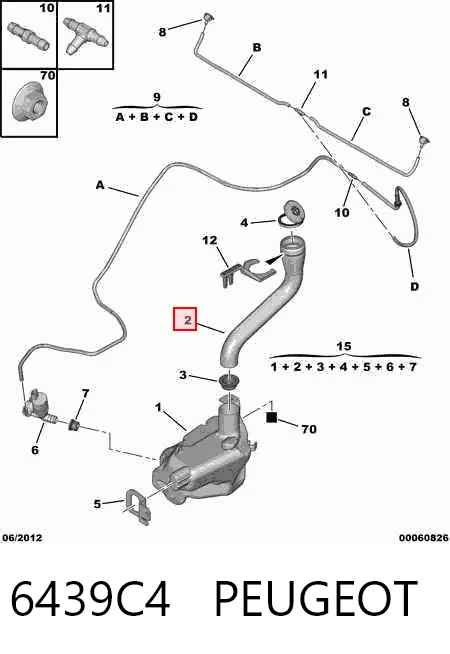 6439C4 Peugeot/Citroen Горловина бачка омывателя