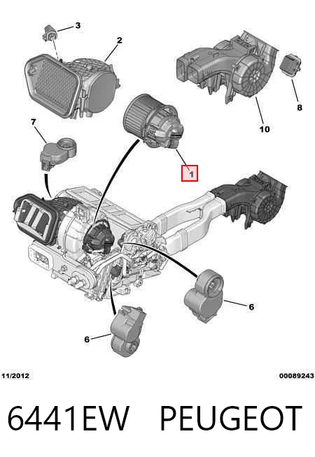 6441EW Peugeot/Citroen Электромотор печки