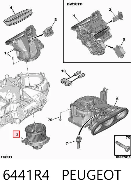 6441R4 Peugeot/Citroen Электромотор печки