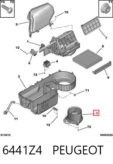 6441Z4 Peugeot/Citroen Электромотор печки