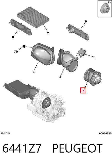 6441Z7 Peugeot/Citroen Электромотор печки