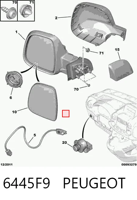 6445F9 Peugeot/Citroen Датчик температуры окружающей среды