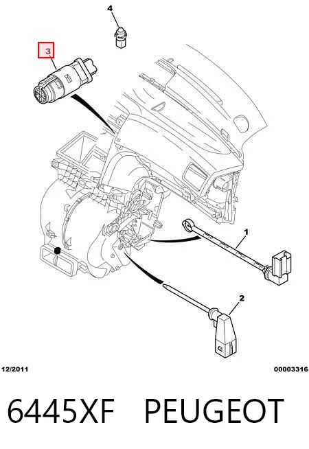 6445XF Peugeot/Citroen Датчик температуры салона