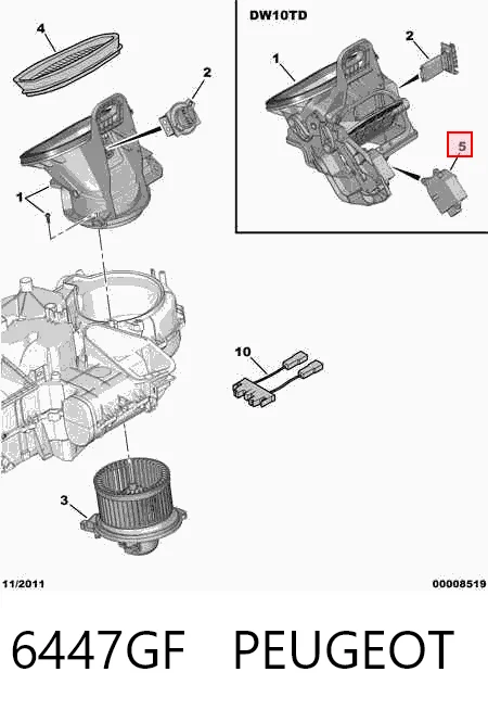 Привод заслонки печки Citroen Berlingo M