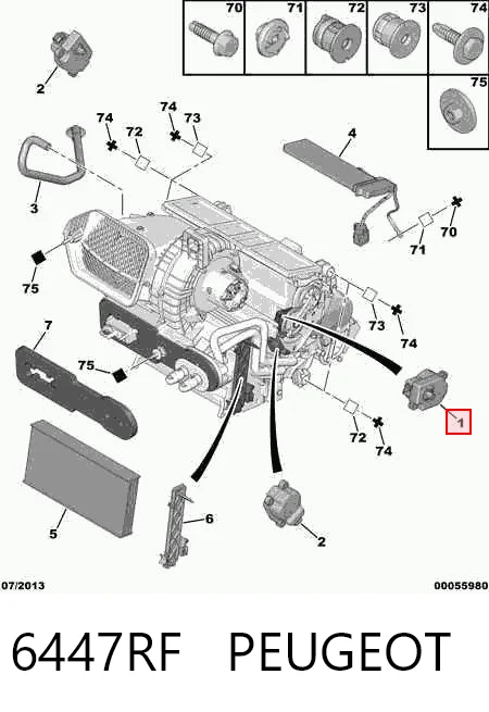 6447RF Peugeot/Citroen Привод системы автоматического управления отопителем