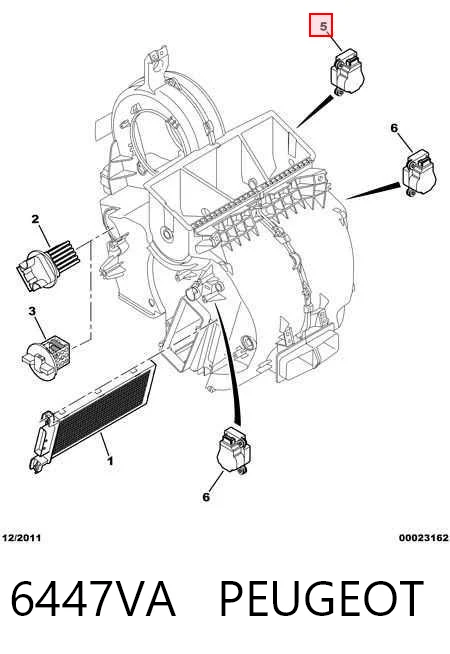 6447VA Peugeot/Citroen Привод системы автоматического управления отопителем