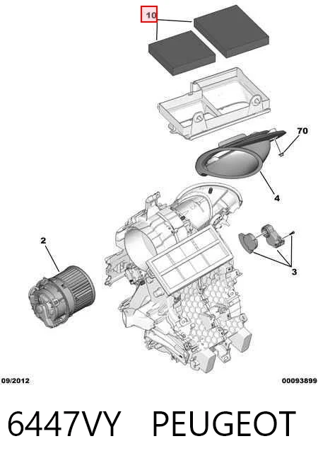 6447VY Peugeot/Citroen Внутрисалонный фильтр
