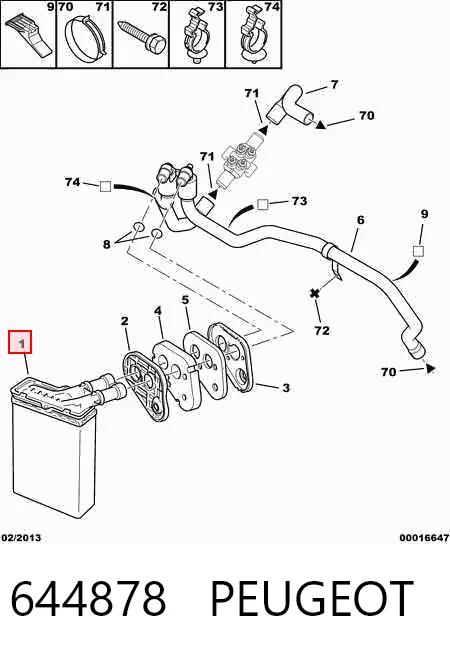644878 Peugeot/Citroen Радиатор отопителя салона