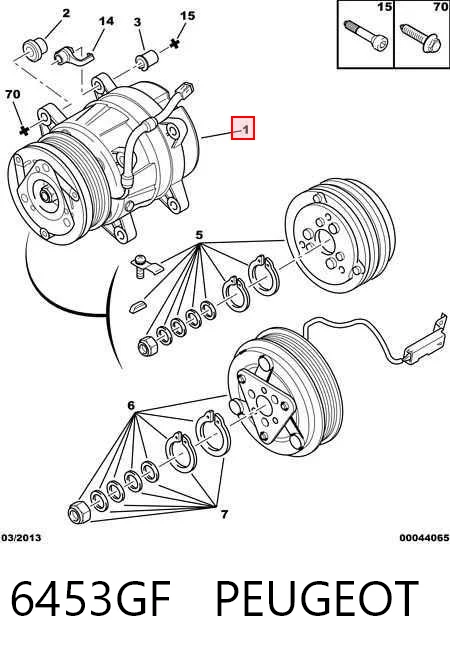 6453GF Peugeot/Citroen Компрессор хладагента