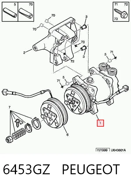 6453GZ Peugeot/Citroen Компрессор хладагента