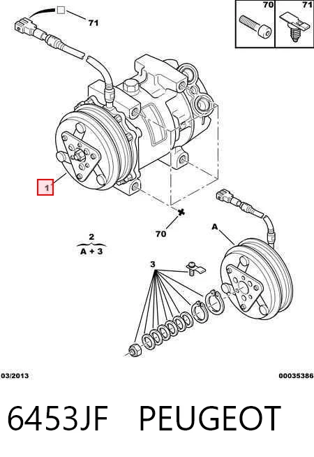 6453JF Peugeot/Citroen Компрессор хладагента