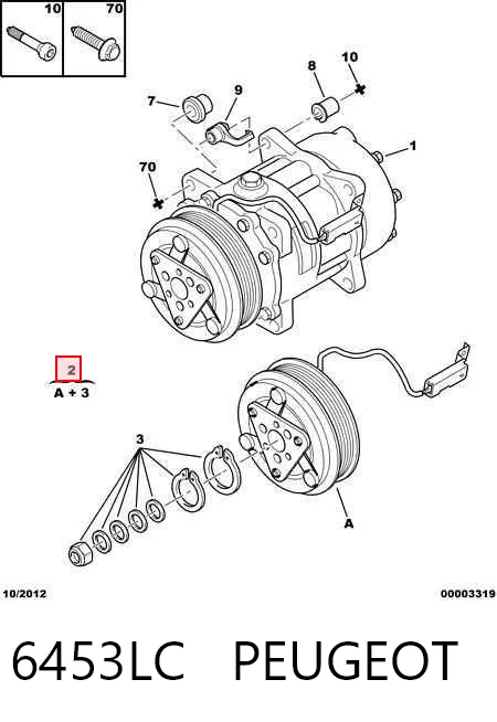 6453LC Peugeot/Citroen Компрессор хладагента