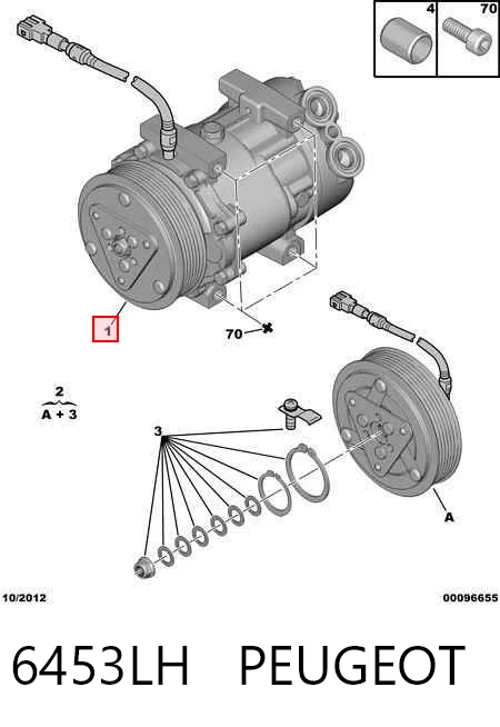 6453LH Peugeot/Citroen Компрессор хладагента