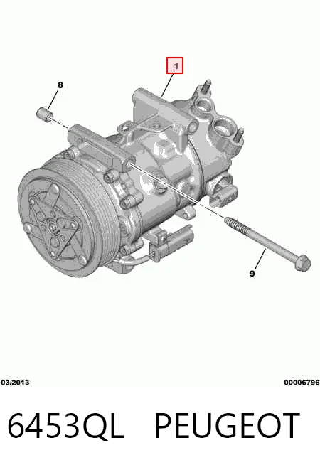 6453QL Peugeot/Citroen Компрессор хладагента
