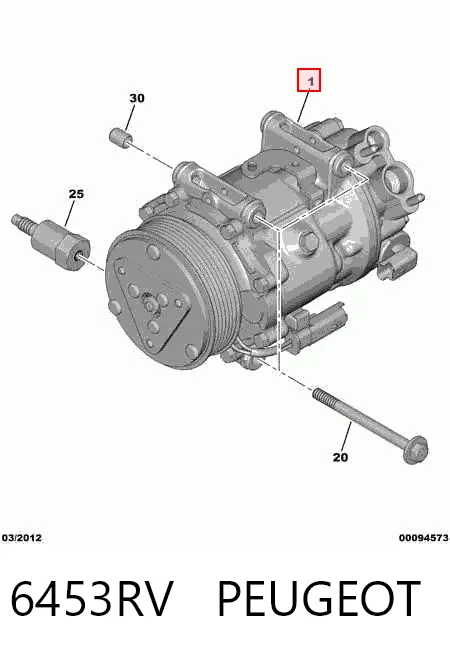 6453RV Peugeot/Citroen Компрессор хладагента