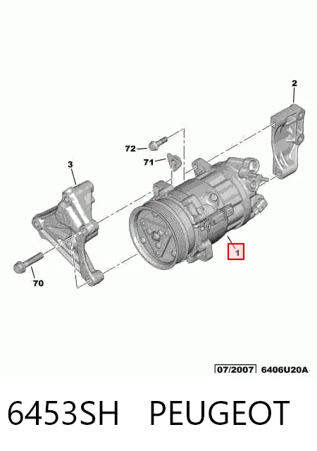 6453SH Peugeot/Citroen Компрессор хладагента