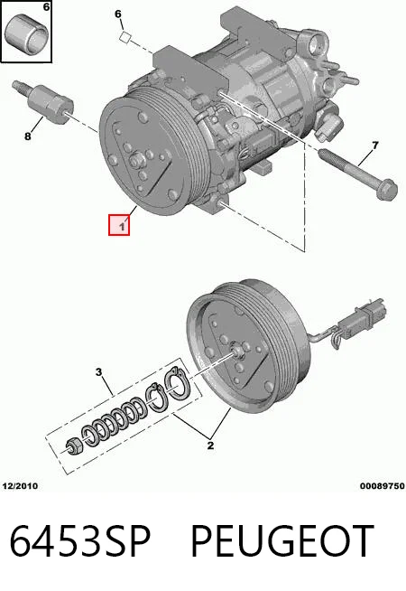 6453SP Peugeot/Citroen Компрессор хладагента