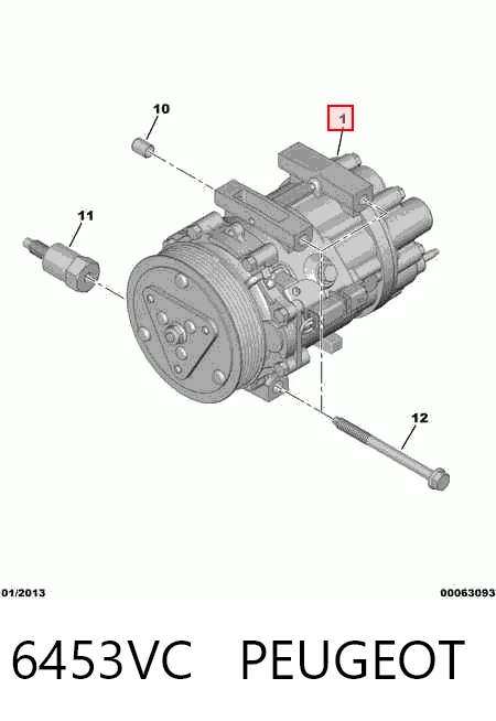6453VC Peugeot/Citroen Компрессор хладагента